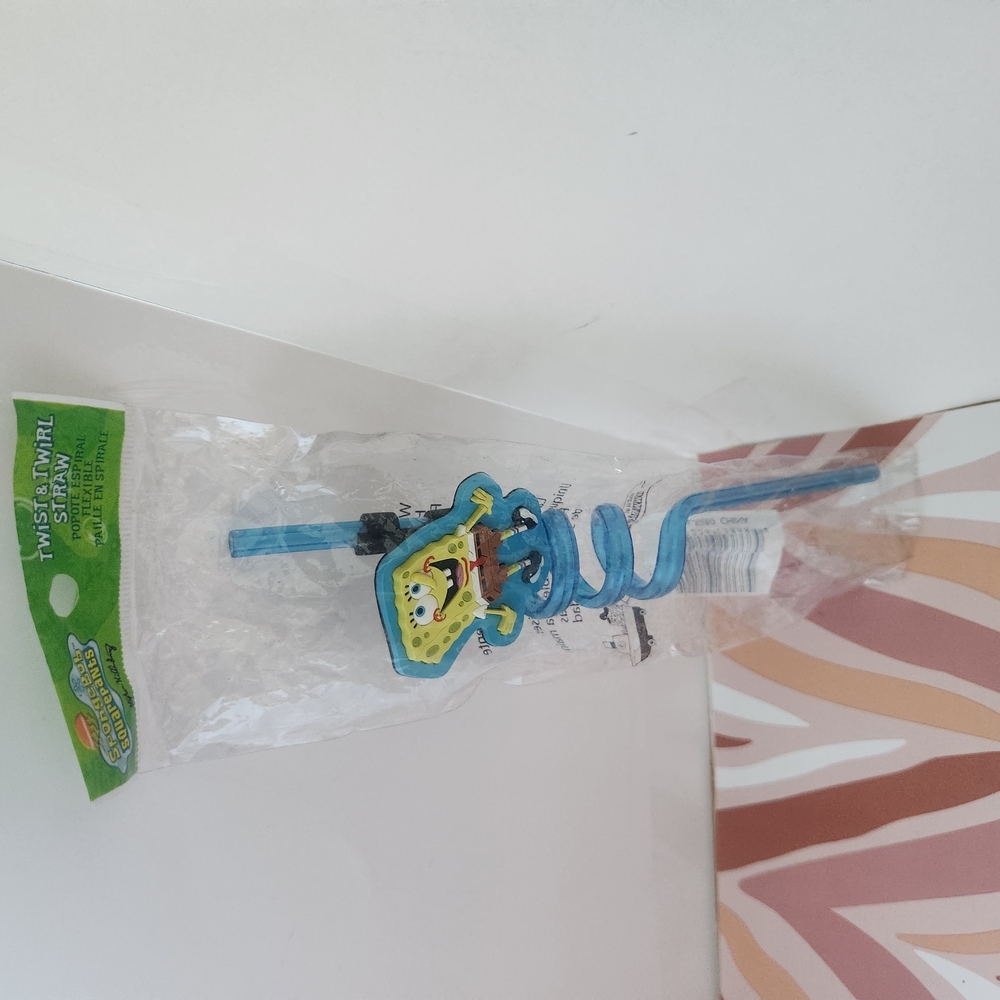Vintage 2001 Sponge Bob Straw.  New In Packaging